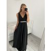 Šaty elegantní společenské na ramínka dámské (S/M ONE SIZE) ITALSKÁ MÓDA IMM22fs52571 (Velikost S/M/L, Barva Černá)