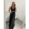 Šaty elegantní společenské na ramínka dámské (S/M ONE SIZE) ITALSKÁ MÓDA IMM22fs52571 (Velikost S/M/L, Barva Černá)
