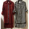 Šaty košilové dlouhý rukáv flanel kostkované dámské (S/M/L/XL ONE SIZE) ITALSKÁ MÓDA IMWD21035/DR (Velikost S/M/L, Barva Černo-bílá)