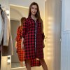 Šaty košilové dlouhý rukáv flanel kostkované dámské (S/M/L/XL ONE SIZE) ITALSKÁ MÓDA IMWD21035/DR (Velikost S/M/L, Barva Černo-bílá)