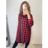 Šaty košilové dlouhý rukáv flanel kostkované dámské (S/M/L/XL ONE SIZE) ITALSKÁ MÓDA IMWD21035/DR (Velikost S/M/L, Barva Černo-bílá)