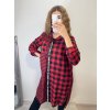 Šaty košilové dlouhý rukáv flanel kostkované dámské (S/M/L/XL ONE SIZE) ITALSKÁ MÓDA IMWD21035/DR (Velikost S/M/L, Barva Černo-bílá)