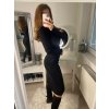 Šaty dlouhý rukáv  úpletové teplé dámské (S/M ONE SIZE) ITALSKÁ MÓDA IMPBB22Z5095/DR (Velikost S/M/L, Barva Černá)