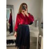 Body alá halenka elegantní saténové  dlouhý rukáv dámské (S/M ONE SIZE) ITALSKÁ MÓDA IMM22LS17519/DR (Velikost S/M/L, Barva bílá)