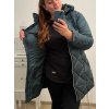 Bunda s kapucí dlouhý rukáv dámský (S-2XL) ITALSKÁ MÓDA IMT22024 smaragdová (Velikost 2XL, Barva zelená smaragdová)