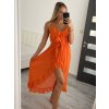 Šaty šifonové dlouhé letní na ramínka dámské (S/M ONE SIZE) ITALSKÁ MÓDA IMM22FS52532/DR (Velikost S/M/L, Barva Černá)