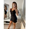 Šaty elegantní společenské na ramínka dámské (S/M ONE SIZE) ITALSKÁ MÓDA IMM22ls20784/DR (Velikost S/M/L, Barva Černá)