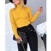 Svetr rolák dlouhý rukáv dámský (S/M ONE SIZE) ITALSKá MóDA IMM22Fd5809/DR (Velikost S/M/L, Barva žlutá hořčicová)