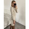 Šaty pletené dlouhý rukáv dámské (S/M ONE SIZE) ITALSKá MóDA IM422989/DR (Velikost S/M/L, Barva béžová)