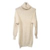 Šaty pletené s rolákem dlouhý rukáv dámské (S/M ONE SIZE) ITALSKÁ MÓDA IMWB22343/DR (Velikost S/M/L, Barva béžová)
