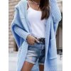 Cardigan pletený s kapucí dlouhý rukáv dámský (S/M/L ONE SIZE) ITALSKÁ MÓDA IMWB22303/DR (Velikost M/L, Barva bílá)