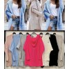 Cardigan pletený s kapucí dlouhý rukáv dámský (S/M/L ONE SIZE) ITALSKÁ MÓDA IMWB22303/DR (Velikost M/L, Barva bílá)