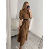 Šaty košilové dlouhý rukáv dámské (S/M ONE SIZE) ITALSKÁ MÓDA IMPBR22H1770-R7/DR (Velikost S/M/L, Barva Černá)