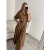 Šaty košilové dlouhý rukáv dámské (S/M ONE SIZE) ITALSKÁ MÓDA IMPBR22H1770-R7/DR (Velikost S/M/L, Barva Černá)