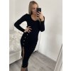 Šaty upletové dlouhý rukáv dámské (S/M ONE SIZE) ITALSKÁ MÓDA IMWGS223587/DR (Velikost S/M/L, Barva béžová)