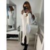 Šaty pletené s rolákem dlouhý rukáv dámské (S/M ONE SIZE) ITALSKÁ MÓDA IMPLI228404/DR (Velikost S/M/L, Barva béžová)
