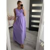 Šaty bez rukávu dlouhé letní dámské (S/M ONE SIZE) ITALSKÁ MÓDA IMWB22019/DR (Velikost M/L, Barva růžová)
