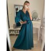 Šaty letní dlouhé krátký rukáv dámské (S/M ONE SIZE) ITALSKÁ MÓDA IMPLM22289900085/DR (Velikost S/M/L, Barva modrá petrolejová)