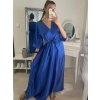 Šaty letní dlouhé krátký rukáv dámské (S/M ONE SIZE) ITALSKÁ MÓDA IMPLM22289900085/DR (Velikost S/M/L, Barva modrá petrolejová)
