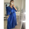 Šaty letní dlouhé krátký rukáv dámské (S/M ONE SIZE) ITALSKÁ MÓDA IMPLM22289900085/DR (Velikost S/M/L, Barva modrá petrolejová)