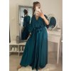 Šaty letní dlouhé krátký rukáv dámské (S/M ONE SIZE) ITALSKÁ MÓDA IMPLM22289900085/DR (Velikost S/M/L, Barva modrá petrolejová)