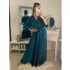 Šaty letní dlouhé krátký rukáv dámské (S/M ONE SIZE) ITALSKÁ MÓDA IMPLM22289900085/DR (Velikost S/M/L, Barva modrá petrolejová)