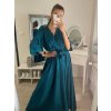 Šaty letní dlouhé krátký rukáv dámské (S/M ONE SIZE) ITALSKÁ MÓDA IMPLM22289900085/DR (Velikost S/M/L, Barva modrá petrolejová)
