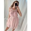 Šaty letní šifonové na ramínka dámské (S/M ONE SIZE) ITALSKÁ MÓDA IMPSH229170/DR (Velikost S/M/L, Barva tmavě béžová)