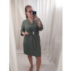 Šaty oversize elegantní s páskem krátký rukáv dámské (S/M/L/XL ONE SIZE) ITALSKÁ MÓDA IMWB22191/DR (Velikost S/M/L, Barva Černá)