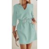 Šaty oversize elegantní s páskem krátký rukáv dámské (S/M/L/XL ONE SIZE) ITALSKÁ MÓDA IMWB22191/DR (Velikost S/M/L, Barva Černá)