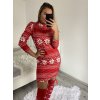 Šaty vánoční dlouhý rukáv se stojáčkem dámské (S/M ONE SIZE) ITALSKÁ MÓDA IMWB22370/DR (Velikost S/M/L, Barva bílá)