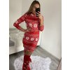 Šaty vánoční dlouhý rukáv se stojáčkem dámské (S/M ONE SIZE) ITALSKÁ MÓDA IMWB22370/DR (Velikost S/M/L, Barva bílá)