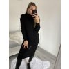 Šaty dlouhé pletené s rolákem dlouhý rukáv dámské (S/M ONE SIZE) ITALSKÁ MÓDA IMWB22341/DR (Velikost S/M/L, Barva Černá)