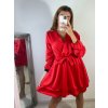 Šaty elegantní saténové dlouhý rukáv dámské (S/M ONE SIZE) ITALSKÁ MÓDA IMWD223636/DR (Velikost S/M/L, Barva Černá)