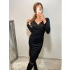 Šaty elegantní dlouhý rukáv dámské (S/M ONE SIZE) ITALSKÁ MÓDA IMWE223788/DR (Velikost S/M/L, Barva Černá)