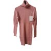 Šaty úpletové s rolákem s kašmírem dlouhý rukáv dámské (S/M ONE SIZE) EBELIEVE MA722S-3120/DR/DU (Velikost S/M/L, Barva béžová)