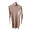 Šaty úpletové s rolákem s kašmírem dlouhý rukáv dámské (S/M ONE SIZE) EBELIEVE MA722S-3120/DR/DU (Velikost S/M/L, Barva béžová)