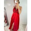 Šaty dlouhé elegantní s flitry na ramínka dámské (S/M ONE SIZE) ITALSKÁ MÓDA IMWD223775/UL (Velikost S/M/L, Barva Černá)