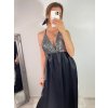 Šaty dlouhé elegantní s flitry na ramínka dámské (S/M ONE SIZE) ITALSKÁ MÓDA IMWD223775/UL (Velikost S/M/L, Barva Černá)