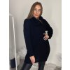 Šaty pletené oversize s rolákem dlouhý rukáv dámské (S/M/L ONE SIZE) ITALSKÁ MÓDA IMPLI228123/DR (Velikost M/L, Barva bílá)