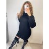 Šaty pletené oversize s rolákem dlouhý rukáv dámské (S/M/L ONE SIZE) ITALSKÁ MÓDA IMPLI228123/DR (Velikost M/L, Barva bílá)