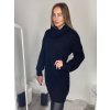 Šaty pletené oversize s rolákem dlouhý rukáv dámské (S/M/L ONE SIZE) ITALSKÁ MÓDA IMPLI228123/DR (Velikost M/L, Barva bílá)