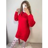 Šaty pletené oversize s rolákem dlouhý rukáv dámské (S/M/L ONE SIZE) ITALSKÁ MÓDA IMPLI228123/DR (Velikost M/L, Barva bílá)
