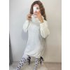Šaty pletené oversize s rolákem dlouhý rukáv dámské (S/M/L ONE SIZE) ITALSKÁ MÓDA IMPLI228123/DR (Velikost M/L, Barva bílá)