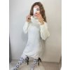 Šaty pletené oversize s rolákem dlouhý rukáv dámské (S/M/L ONE SIZE) ITALSKÁ MÓDA IMPLI228123/DR (Velikost M/L, Barva bílá)