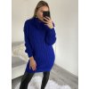 Šaty pletené oversize s rolákem dlouhý rukáv dámské (S/M/L ONE SIZE) ITALSKÁ MÓDA IMPLI228123/DR (Velikost M/L, Barva bílá)