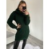 Šaty pletené oversize s rolákem dlouhý rukáv dámské (S/M/L ONE SIZE) ITALSKÁ MÓDA IMPLI228123/DR (Velikost M/L, Barva bílá)