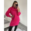 Šaty pletené oversize s rolákem dlouhý rukáv dámské (S/M/L ONE SIZE) ITALSKÁ MÓDA IMPLI228123/DR (Velikost M/L, Barva bílá)