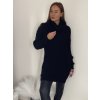 Šaty pletené oversize s rolákem dlouhý rukáv dámské (S/M/L ONE SIZE) ITALSKÁ MÓDA IMPLI228123/DR (Velikost M/L, Barva bílá)