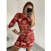 Šaty sametové Vánoční dlouhý rukáv dámské (S/M ONE SIZE) ITALSKá MóDA IM4221288/DR (Velikost S/M/L, Barva červená)